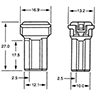 Dessin technique de Fusible PAL série 293.8 connecteur femelle 100
